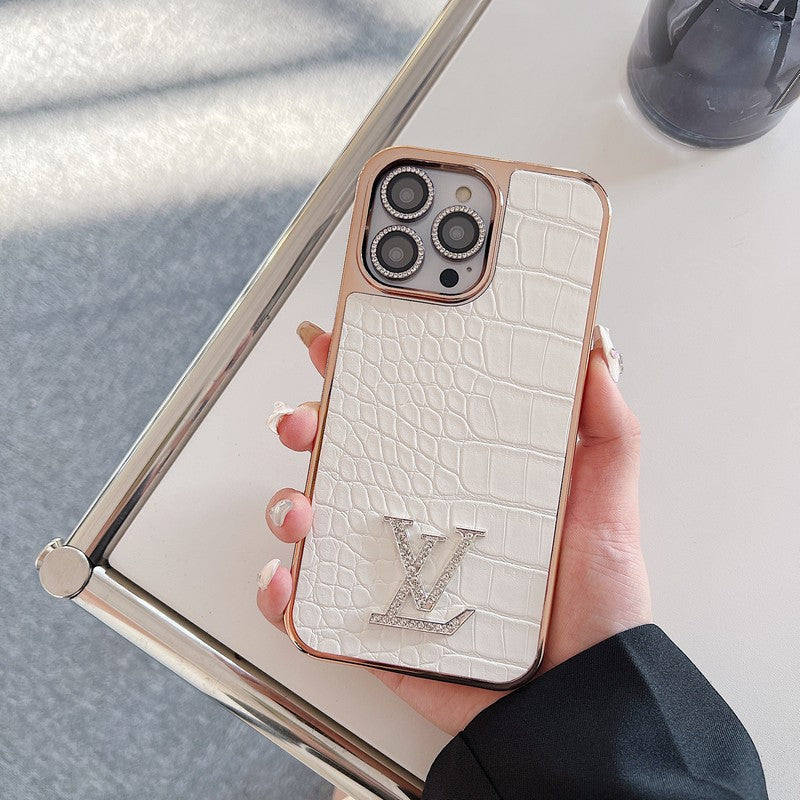 Lou Diamond Logo Rose Gold iPhone Case