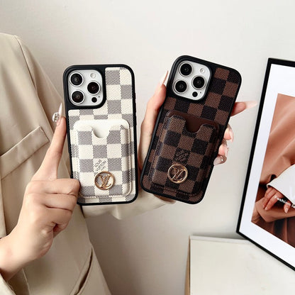 Louis GG New Card Holder Black Camera Cover iPhone Case