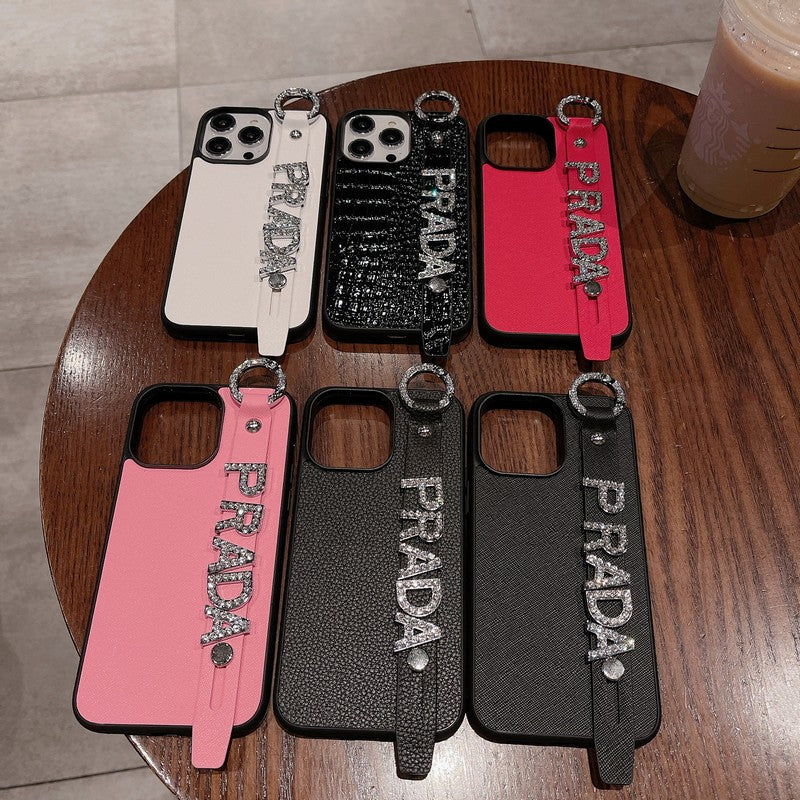 Pra Diamond Wristband Leather iPhone Case