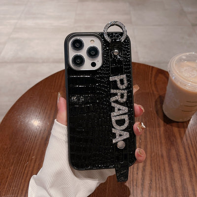 Pra Diamond Wristband Leather iPhone Case