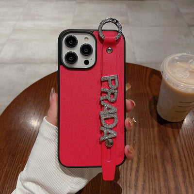 Pra Diamond Wristband Leather iPhone Case