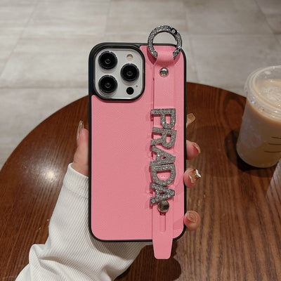 Pra Diamond Wristband Leather iPhone Case