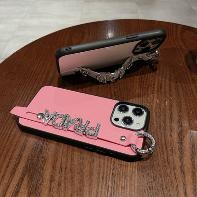 Pra Diamond Wristband Leather iPhone Case