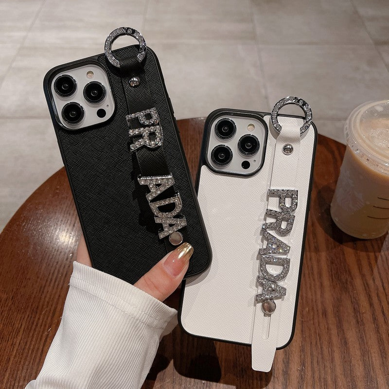 Pra Diamond Wristband Leather iPhone Case