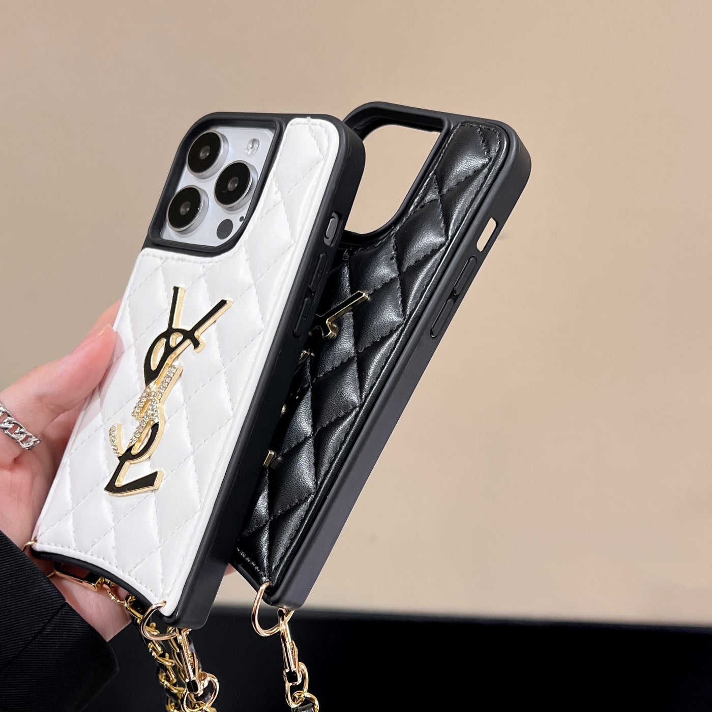 Saint Leather Chain iPhone Case