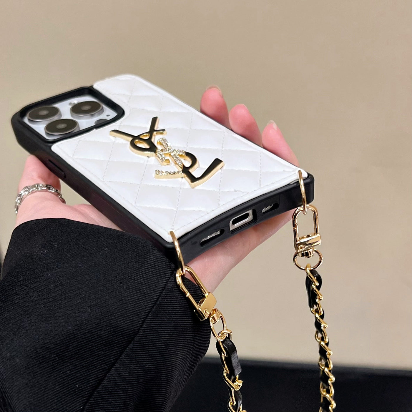 Saint Leather Chain iPhone Case