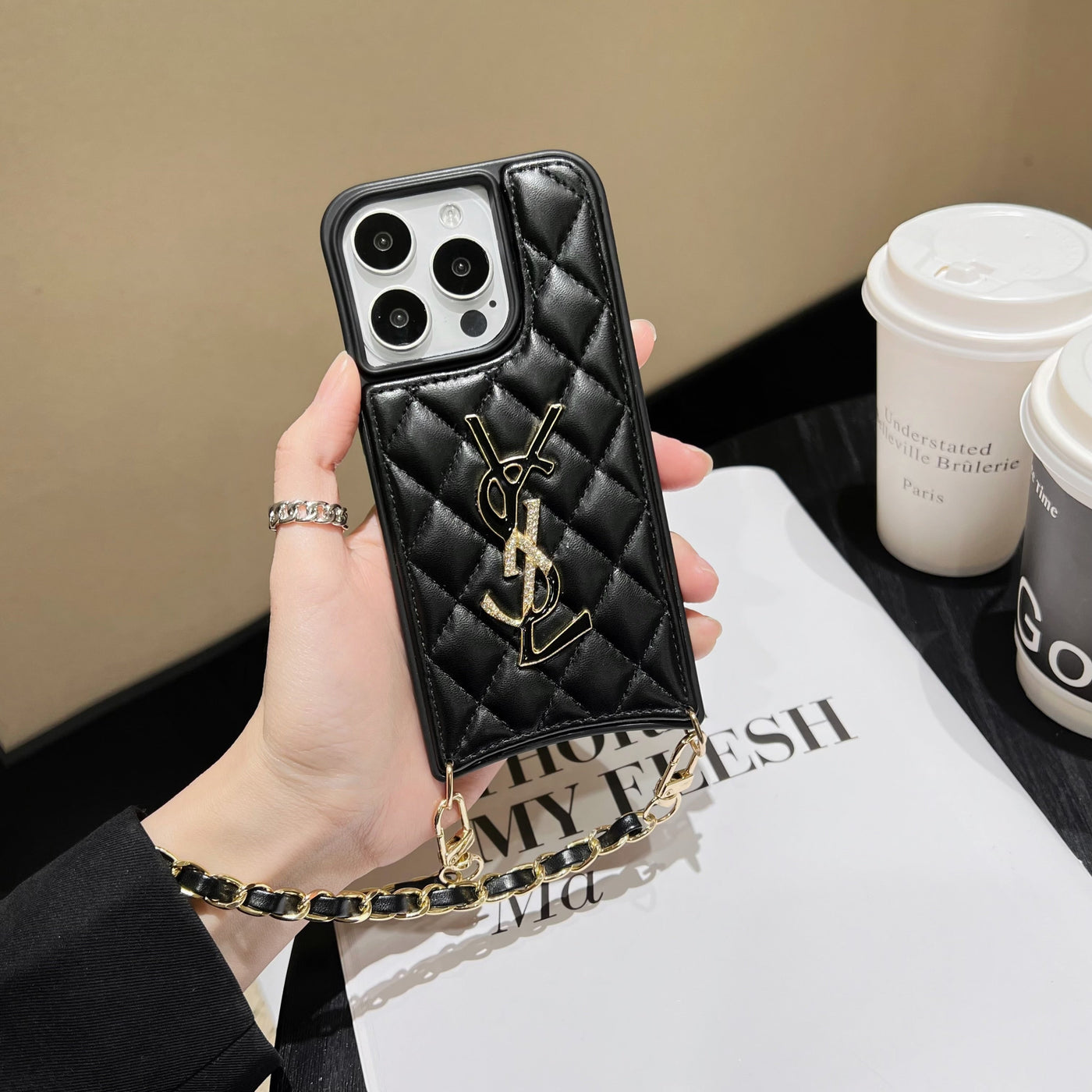 Saint Leather Chain iPhone Case