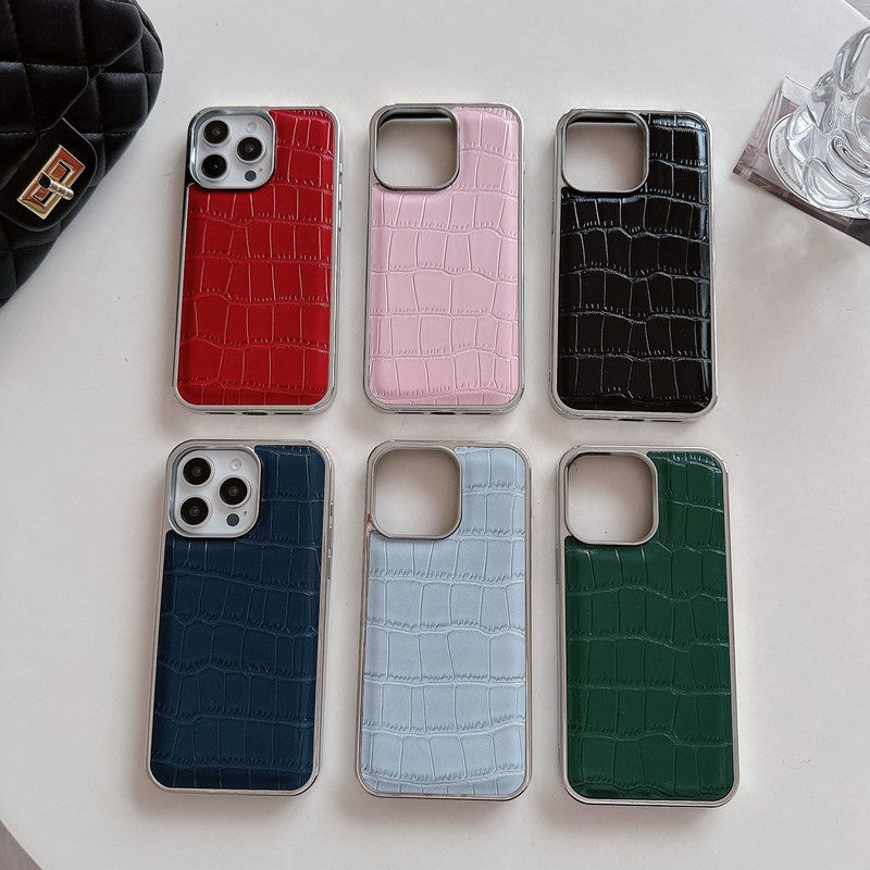 Crocodile Leather Pattern Color iPhone Case