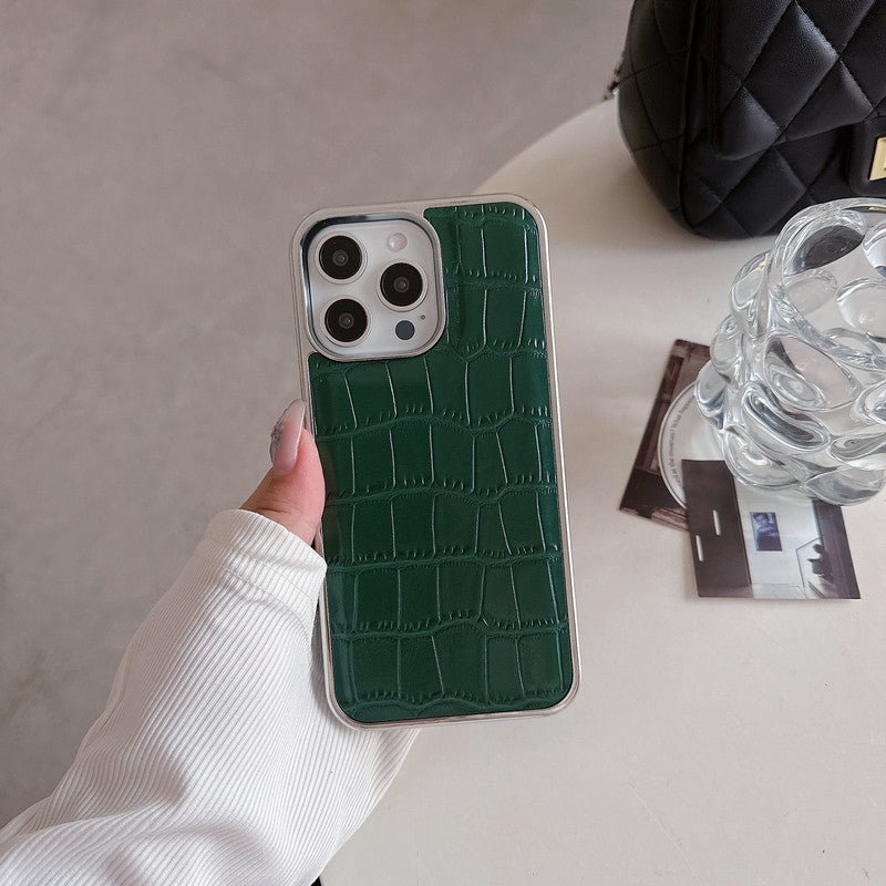 Crocodile Leather Pattern Color iPhone Case