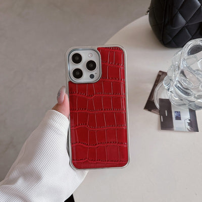 Crocodile Leather Pattern Color iPhone Case