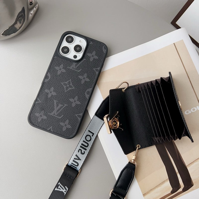 Lou Card Holder Color Crossbody iPhone Case