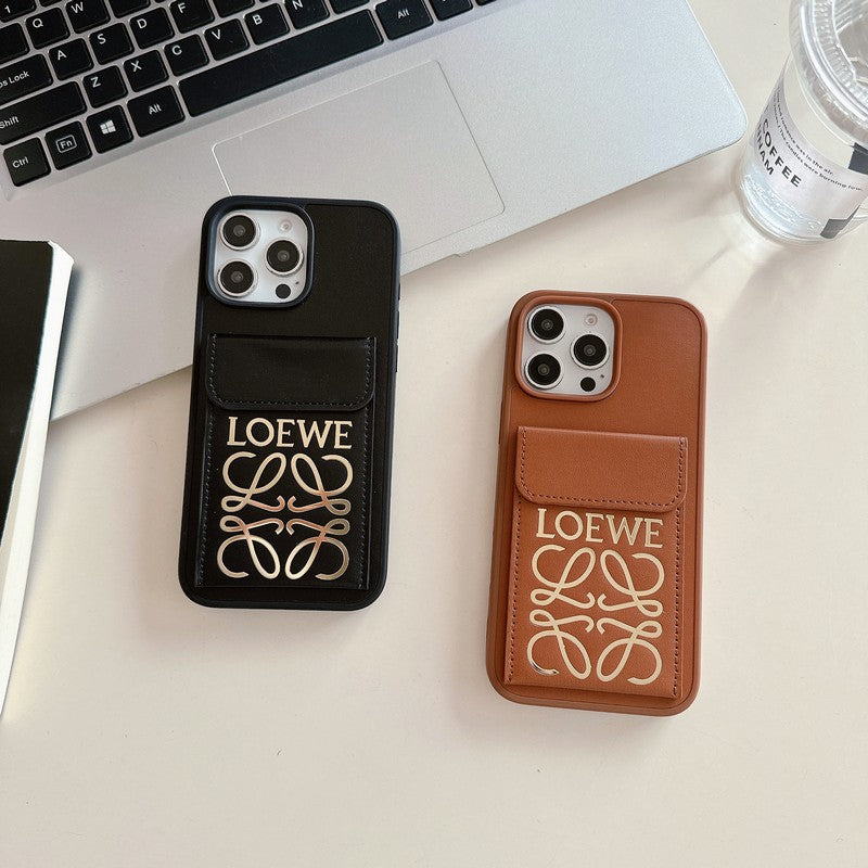 Loe Black & Brown Card Bag Cover iPhone Case