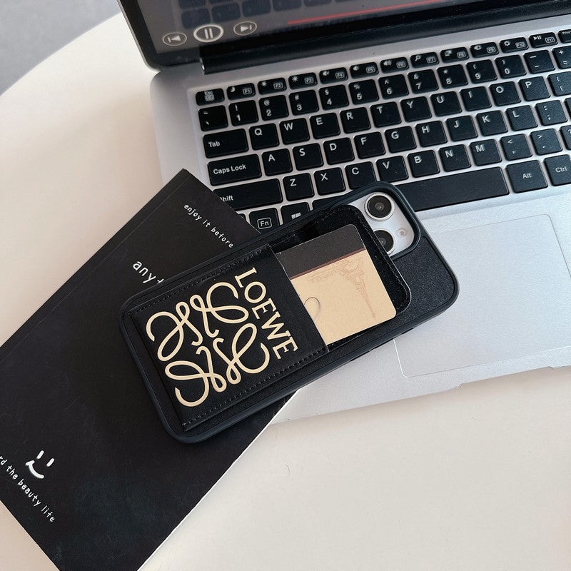 Loe Black & Brown Card Bag Cover iPhone Case