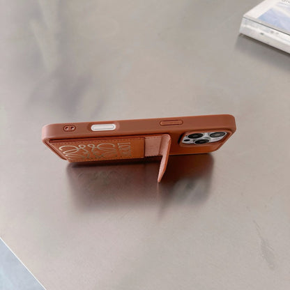 Loe Black & Brown Card Bag Cover iPhone Case