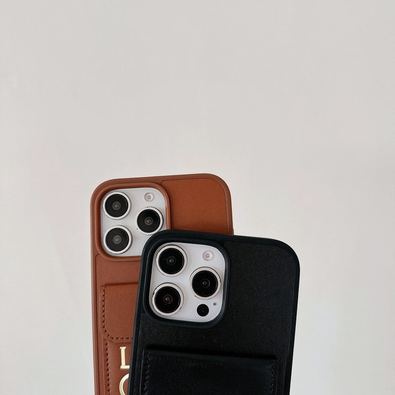 Loe Black & Brown Card Bag Cover iPhone Case