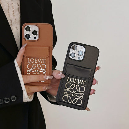 Loe Black & Brown Card Bag Cover iPhone Case