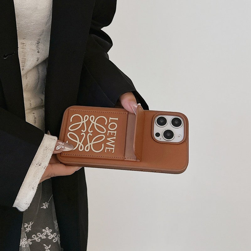 Loe Black & Brown Card Bag Cover iPhone Case