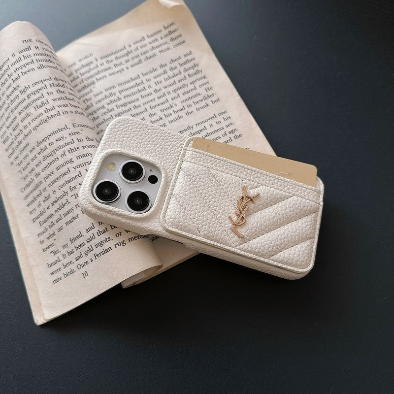 Saint Card Bag Color Leather iPhone Case