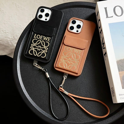 Loe Black & Brown Card Bag Crossbody iPhone Case