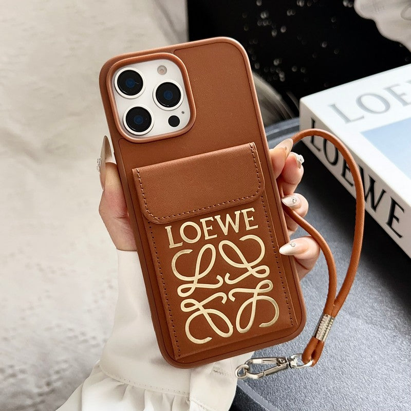 Loe Black & Brown Card Bag Crossbody iPhone Case