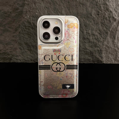 GG Plating Leather iPhone Case