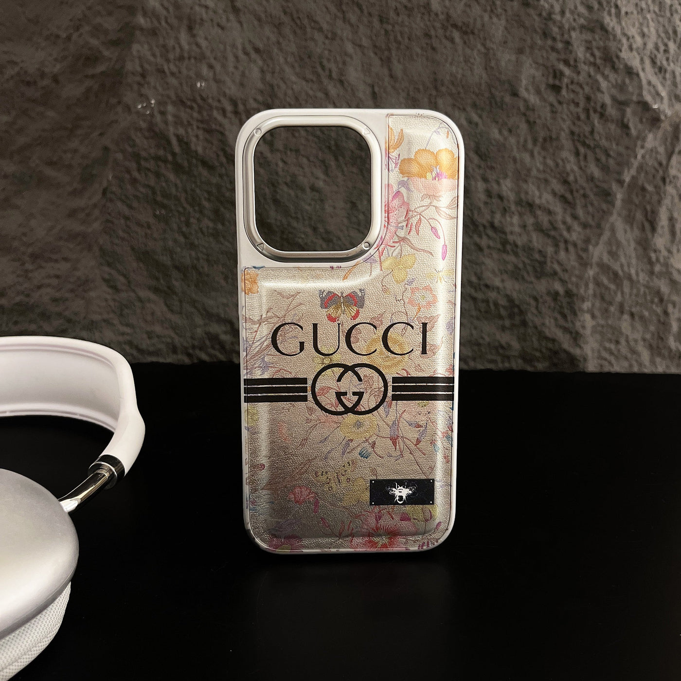 GG Plating Leather iPhone Case