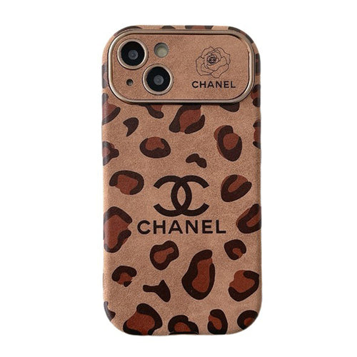CC Brown Color Leather iPhone Case