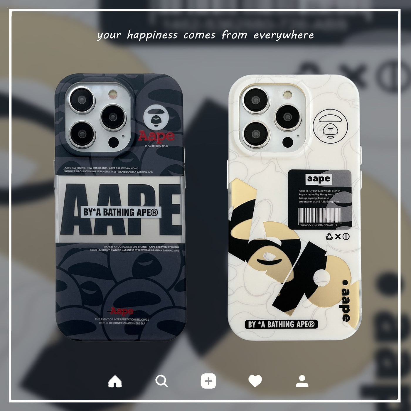 Ape Black & White iPhone Case