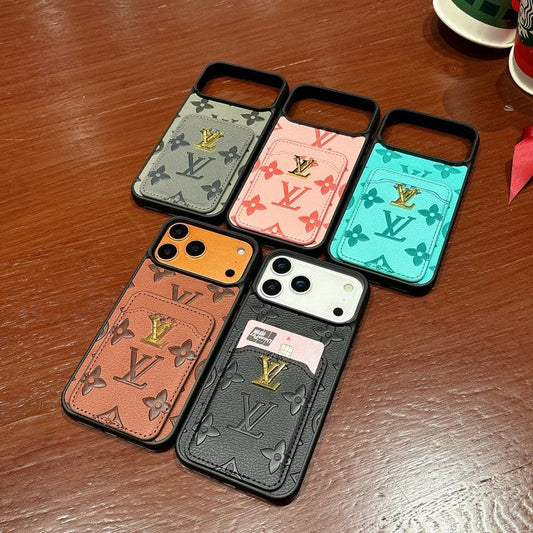 Louis Color Card Bag Leather iPhone Case