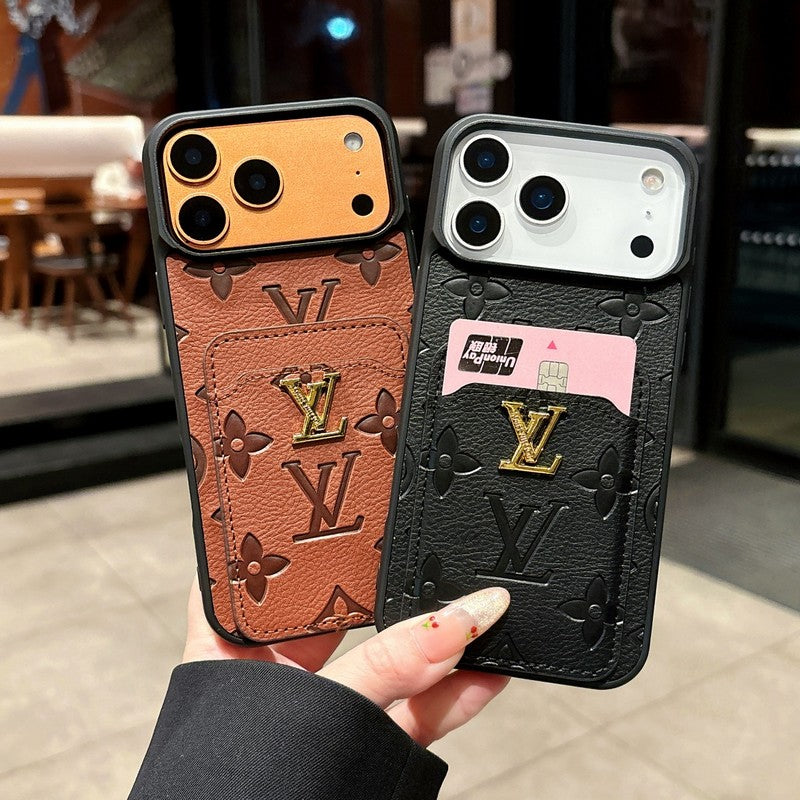 Louis Color Card Bag Leather iPhone Case