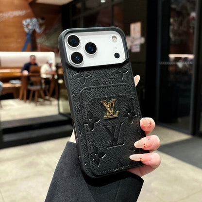 Louis Color Card Bag Leather iPhone Case