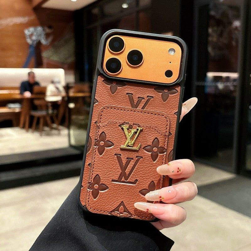 Louis Color Card Bag Leather iPhone Case