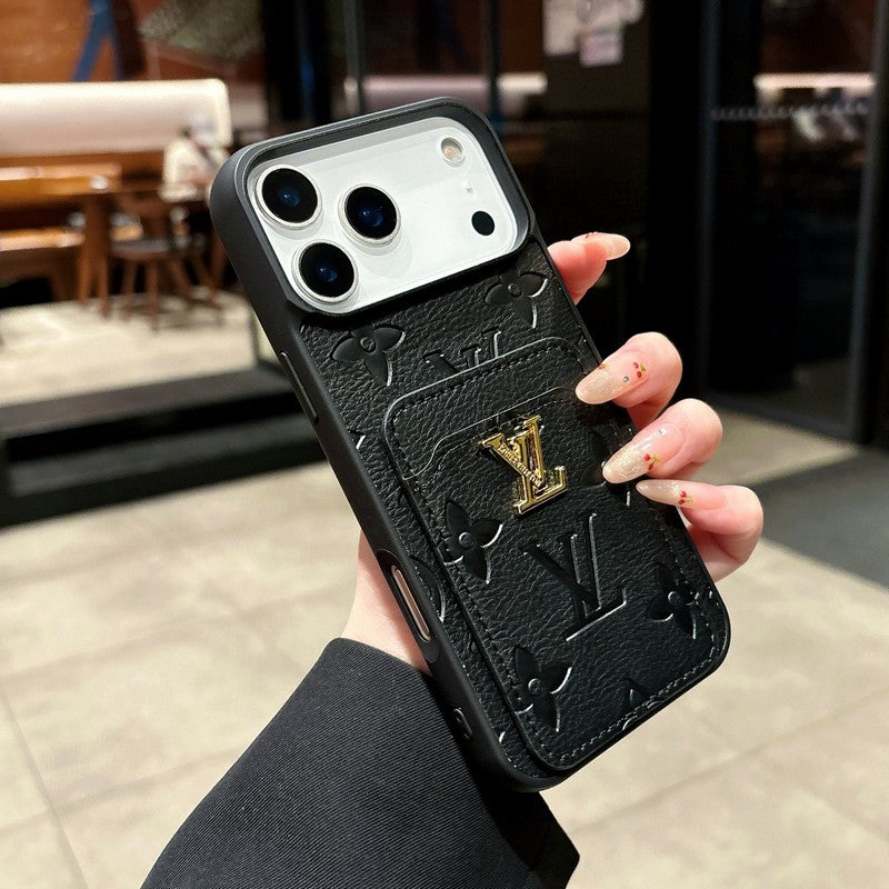 Louis Color Card Bag Leather iPhone Case