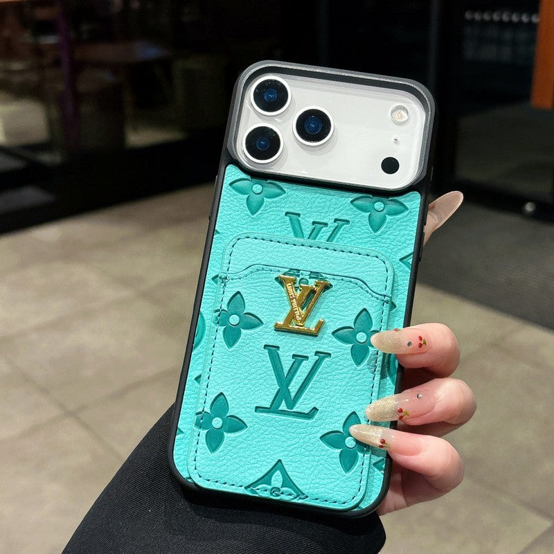 Louis Color Card Bag Leather iPhone Case