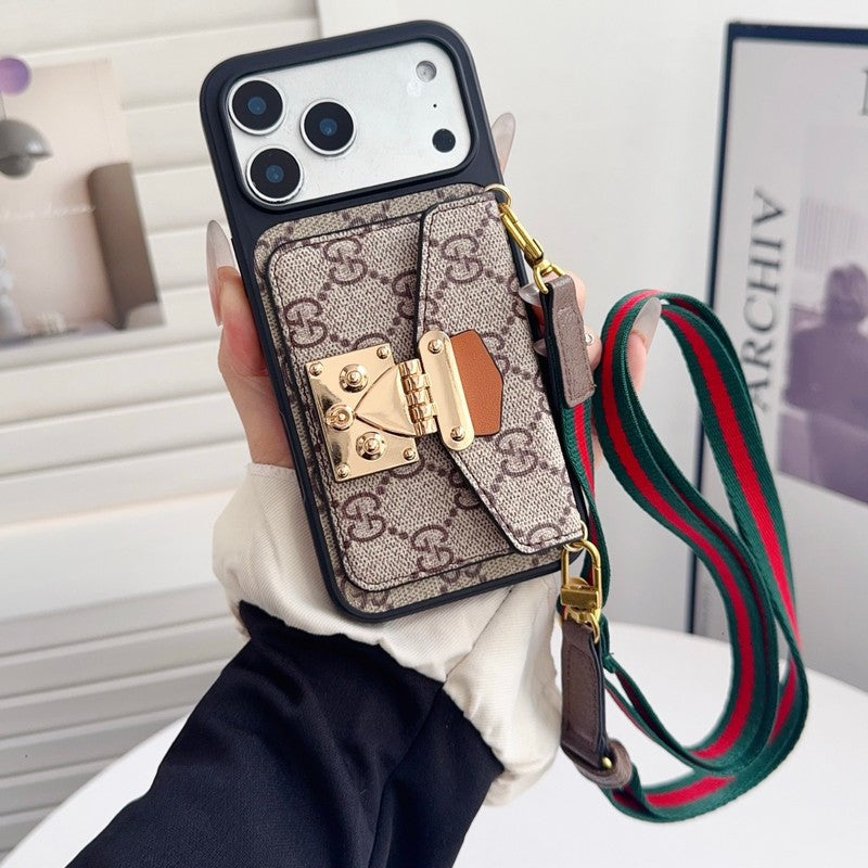Louis Crossbody Card Bag Lock iPhone Case