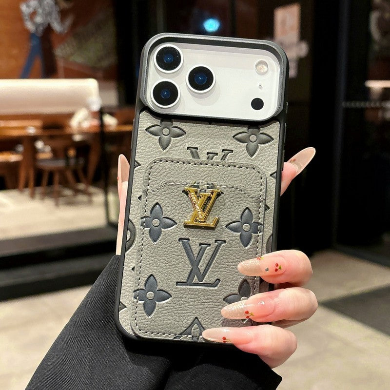 Louis Color Card Bag Leather iPhone Case