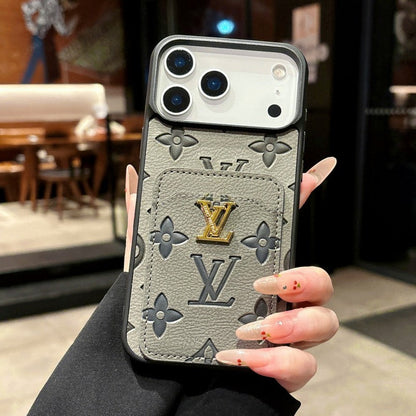 Louis Color Card Bag Leather iPhone Case