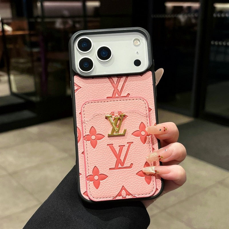 Louis Color Card Bag Leather iPhone Case
