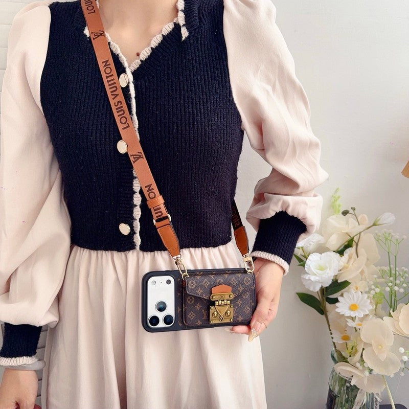Louis Crossbody Card Bag Lock iPhone Case