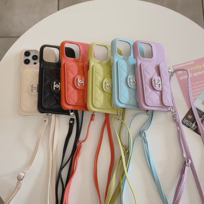 CC Card Bag Leather Chain iPhone Case